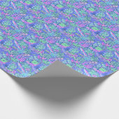 パーム名門私立校風のビーチプリントラベンダーアンダーウォーター ラッピングペーパー (角)