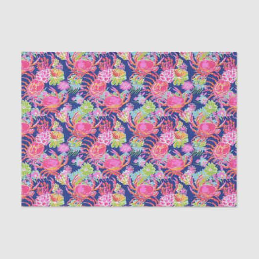 パーム名門私立校風のビーチ海カニのパターン 薄葉紙 (正面)