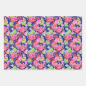 パーム名門私立校風のビーチ海シェルカニ花パターン ラッピングペーパーシート (正面)