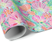 パーム名門私立校風のビーチ海シェルパターン ラッピングペーパー (ロールコーナー)
