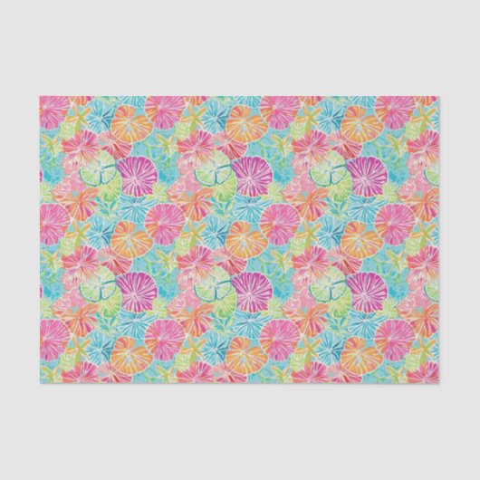 パーム名門私立校風のビーチ海シェルパターン 薄葉紙 (正面)