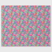 パーム名門私立校風のビーチ海フローラカニのパターン ラッピングペーパー (フラット)