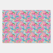 パーム名門私立校風のビーチ海メルメイドタートルズドルフィン ラッピングペーパーシート (正面3)