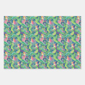 パーム名門私立校風のビーチ海メルメイドタートルズドルフィン ラッピングペーパーシート (正面)