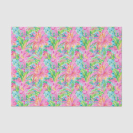 パーム名門私立校風のビーチ熱帯花パターン 薄葉紙