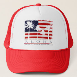 パーム国旗ハワイ愛国的なアメリカのロゴ キャップ