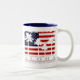 パーム国旗USAマグカップ ツートーンマグカップ