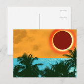 パーム太陽のツリー青海のトロピカルエクリプス ポストカード (正面/裏面)