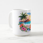 パーム威厳のあるツリーとマグの夕日 コーヒーマグカップ (正面左)