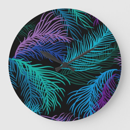 パーム数々のの色葉の ラージ壁時計 (正面)