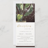 パーム星空のメイスンジャー灯カップルのシャワー 招待状 (正面)