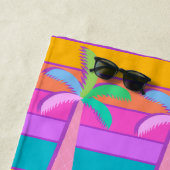 パーム春はっきりしたサンセットストライプパームツリー ビーチタオル (インサイチュ)