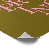 パーム春オリーブとピンクヴィンテージ ポスター (角)