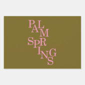 パーム春オリーブとピンクヴィンテージ ラッピングペーパーシート (正面2)