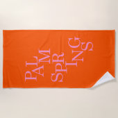 パーム春オレンジとピンク ビーチタオル (正面)
