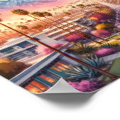 パーム春カリフォルニアトラベルプレースウォータカラー ポスター (角)