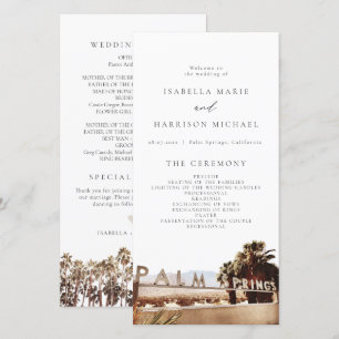 パーム春カリフォルニアパームツリー結婚式 プログラム