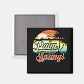 パーム春カリフォルニアビーチバケーションサンセット マグネット (正面/裏面)