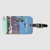 パーム春カリフォルニアプールホテルツリーズレトロ ラゲッジタグ (正面横)