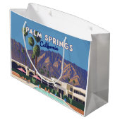 パーム春カリフォルニアプールホテルツリーズレトロ ラージペーパーバッグ (裏面アングル)