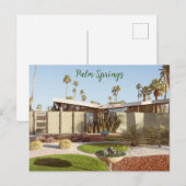 パーム春カリフォルニアミッドセンチュリーモダン ポストカード (正面/裏面)