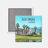 パーム春カリフォルニアヴィンテージ マグネット (正面/裏面)