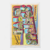 パーム春カリフォルニアCAラージレター キッチンタオル (縦)