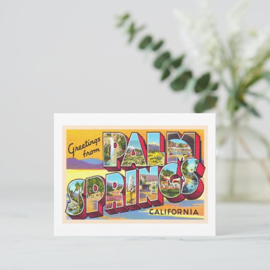パーム春カリフォルニアCAラージレター ポストカード (スタンド正面)