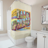 パーム春カリフォルニアCA大文字はがき シャワーカーテン (インサイチュ)