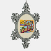 パーム春カリフォルニアCA大文字はがき スノーフレークピューターオーナメント (左)