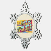 パーム春カリフォルニアCA大文字はがき スノーフレークピューターオーナメント (右)