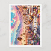 パーム春カリフォルニアUS有名な場所の水色 ポストカード (正面)