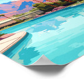 パーム春カリフォルニアUSAヴィンテージ旅行 ポスター (角)