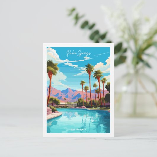 パーム春カリフォルニアUSAヴィンテージ旅行 ポストカード (スタンド正面)