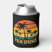 パーム春サンセットアンドパームツリーズビーチ 缶クーラー (缶正面)