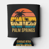 パーム春サンセットアンドパームツリーズビーチ 缶クーラー (裏面)