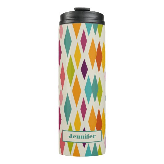 パーム春ダイヤモンドミッドセンチュリーモダンパターン タンブラー (正面)