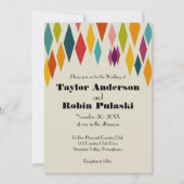 パーム春ダイヤモンドミッドモダンセンチュリー結婚ズ 招待状 (正面)