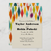 パーム春ダイヤモンドミッドモダンセンチュリー結婚ズ 招待状 (正面/裏面)