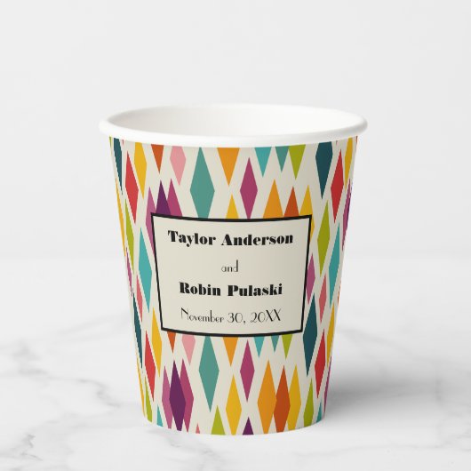 パーム春ダイヤモンドミッドモダンセンチュリー結婚ズ 紙コップ (正面)