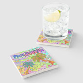 パーム春バケーションターゲットコースター ストーンコースター (横)