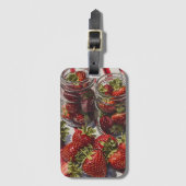 パーム春ピンクとイチゴ | レトロ砂漠 ラゲッジタグ (正面縦)