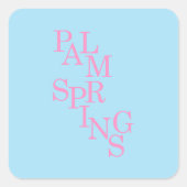 パーム春ピンクとブルー スクエアシール (正面)