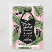 パーム春ブライダルシャワープール招待状(ピンク) 招待状 (正面)
