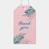 パーム春プールパーティーピンクアダルト誕生日 ギフトタグ (正面)