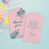 パーム春プールパーティーピンクアダルト誕生日 ギフトタグ