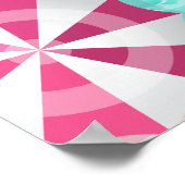 パーム春プールパーティーピンクアダルト誕生日 ポスター (角)