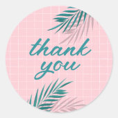 パーム春プールパーティーピンクアダルト誕生日 ラウンドシール (正面)