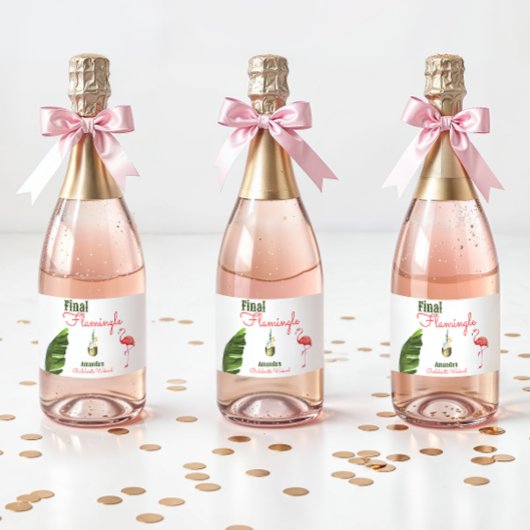 パーム春ラストフラミングルバチェロレッテ スパークリングワインラベル