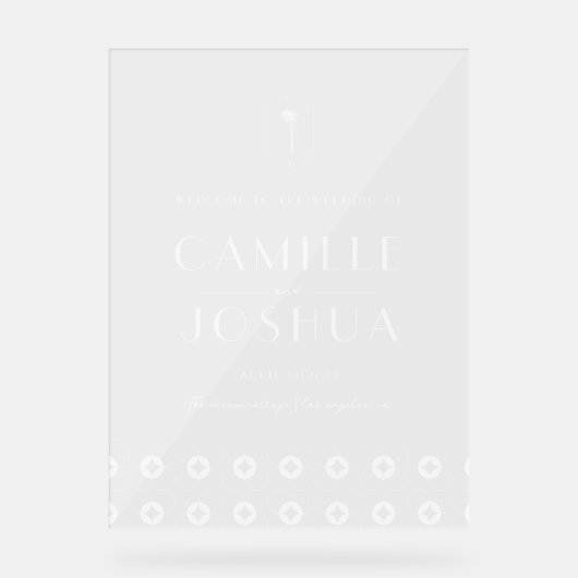 パーム春レトロ結婚のアクリル系ウェルカムサイン アクリルサイン (正面)